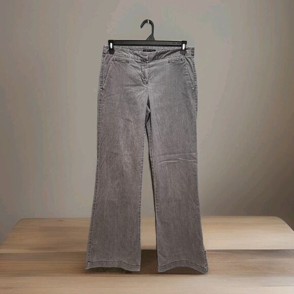 Theory Cotton/Silk Grey Wide Leg Trousers Pants Pocket Size 10 #flaw - Picture 1 of 16